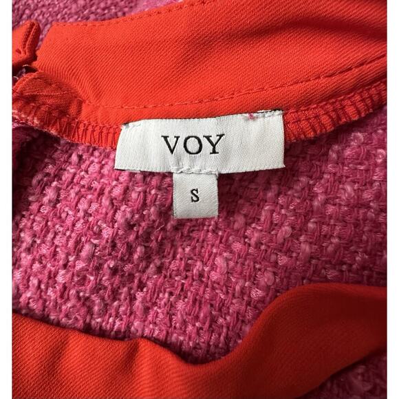 VOY TWEED PUFF SLEEVE RIBBON POCKET DETAIL DRESS SIZE S - Picture 5 of 7